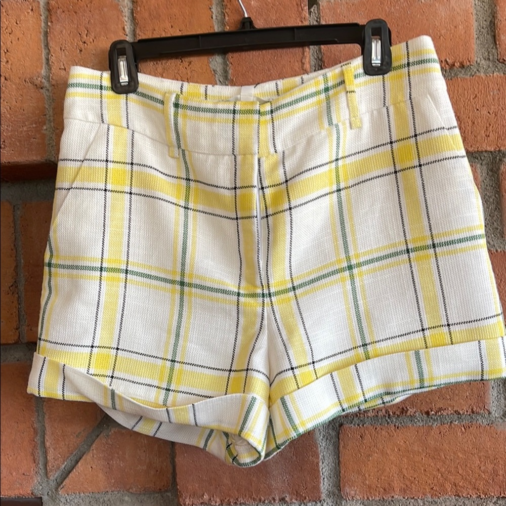 Veronica Beard Carito Plaid high waisted Shorts Size 10 NWT